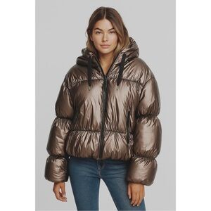 Zara Metallic Puffer Jacket